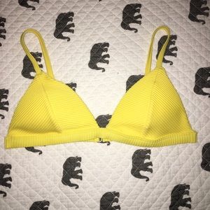 Yellow Ribbed Bikini Top